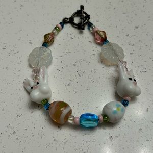 Easter glass bead bracelet